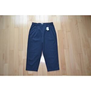 NWT LL Bean Capri Pants Original Fit Navy Blue Size 14